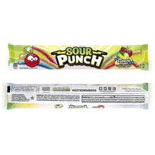 Rainbow straws candy pack with SOUR PUNCH logo and 24 count