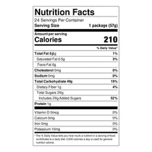 Nutrition Facts panel showing calories and serving size