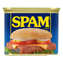Canned luncheon meat with sandwich: bun, cheese, tomato slices, and ham patty