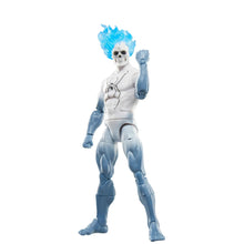 Spirit Spider action figure with blue flame hair, skull mask, articulated pose