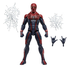 Spider-Man action figure in red-and-black velocity suit with extra hand accessories