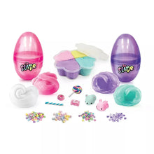 Scented slime squish assortment with pink and purple slime pods, molds, and charms
