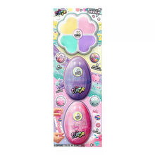 Clover-shaped scented slime set with three color compartments in blister package