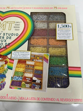 Rainbow jewelry studio kit box showing multicolor bead storage compartments