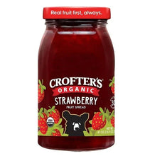 Crofter's Organic strawberry fruit spread jar, 41 oz, sealed