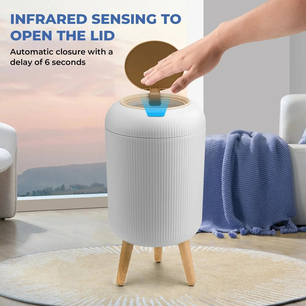 SUSLAS Trash Can with Motion Sensor, Touchless Automatic Lid and Waterproof Design, Smart Waste Bin for Bathroom Kitchen, 2.6 Gallon Plastic, Black - USA MEGA SHOP
