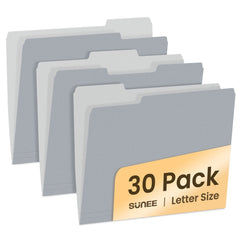 SUNEE File Folders, 30 pack Manilla Folders 8.5 x 11, 1/3 Cut Tab for Easy Labeling and Organization, Durable Standard Paper for Home, Office, School Filing