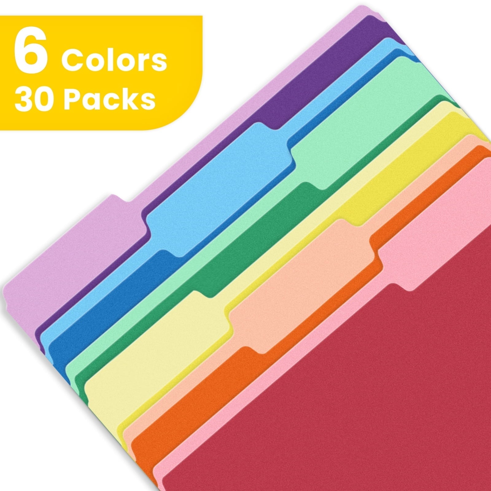SUNEE File Folders, 30 pack Manilla Folders 8.5 x 11, 1/3 Cut Tab for Easy Labeling and Organization, Durable Standard Paper for Home, Office, School Filing