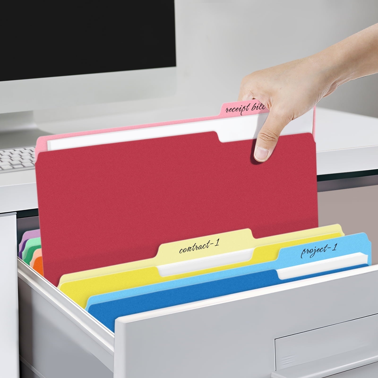 SUNEE File Folders, 30 pack Manilla Folders 8.5 x 11, 1/3 Cut Tab for Easy Labeling and Organization, Durable Standard Paper for Home, Office, School Filing