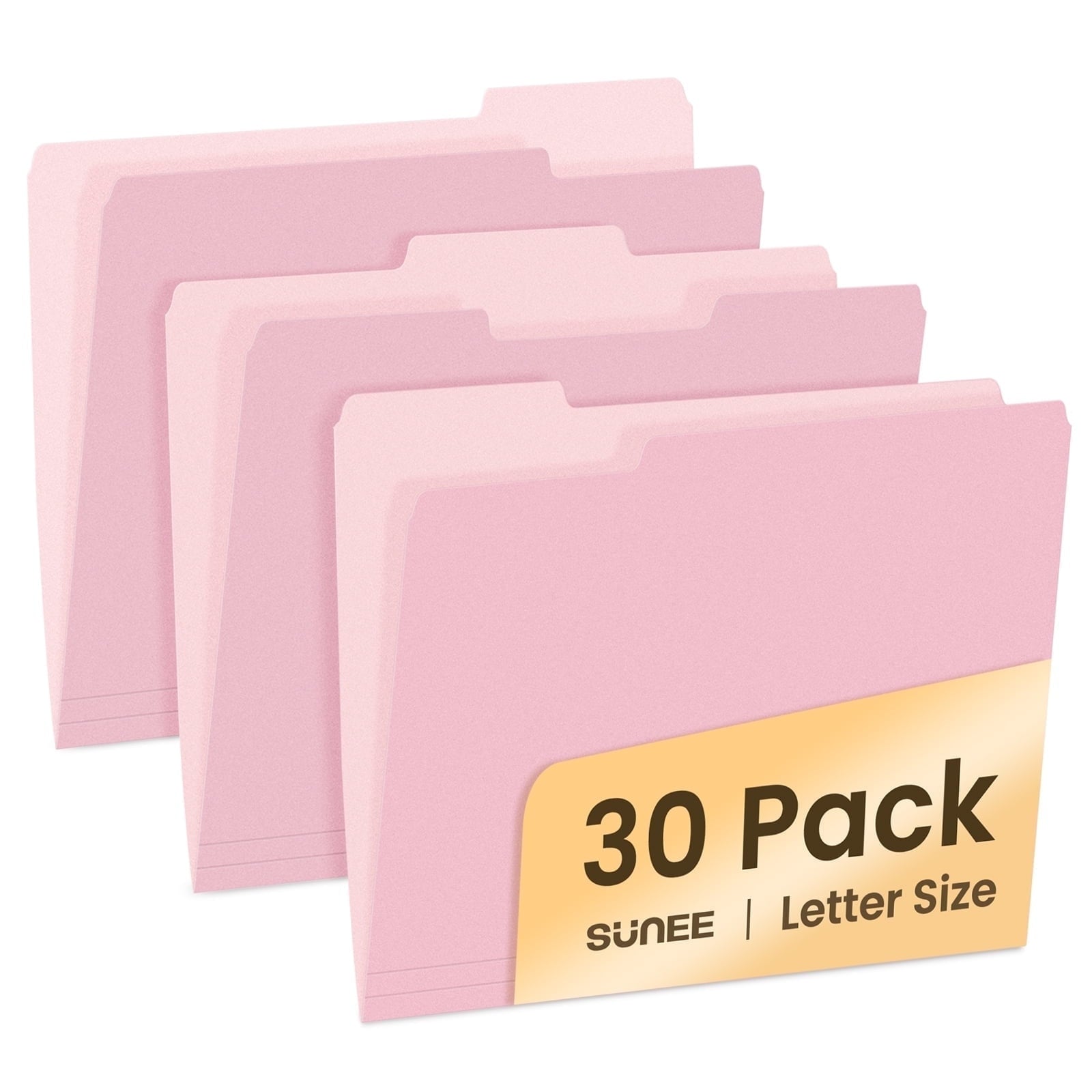 SUNEE File Folders, 30 pack Manilla Folders 8.5 x 11, 1/3 Cut Tab for Easy Labeling and Organization, Durable Standard Paper for Home, Office, School Filing