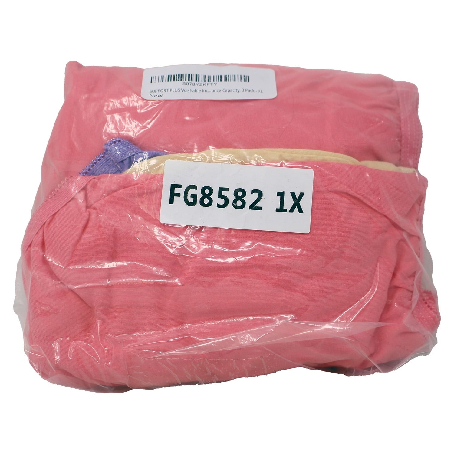SUPPORT PLUS Womens Incontinence Underwear Washable Reusable 20 oz. Color 3 Pack - Large