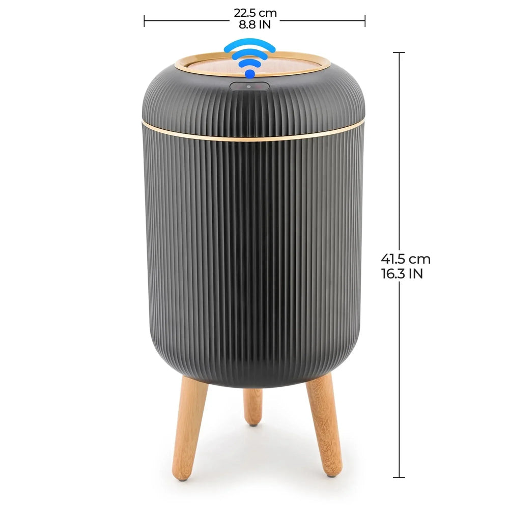 SUSLAS Trash Can with Motion Sensor, Touchless Automatic Lid and Waterproof Design, Smart Waste Bin for Bathroom Kitchen, 2.6 Gallon Plastic, Black - USA MEGA SHOP