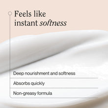 Thick lotion streak on skin, showing quick-absorbing non-greasy formula