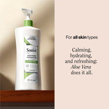 Suave lotion bottle with green pump, front view