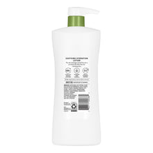 Suave lotion bottle with green pump, back label view