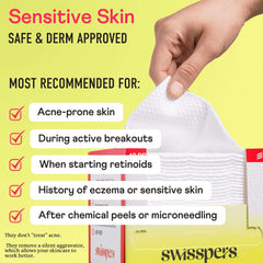 Swisspers Face the Day Dry Wipes, Disposable Facial Towels, Large 100% Cotton Makeup Remover Wipes, Dermatologist-Tested, Hypoallergenic, Soft & Strong, Fragrance-Free, Lint-Free, 40 Count