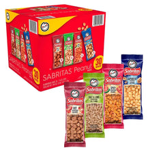 Peanut snack variety pack box with 30 individual bags, red and yellow