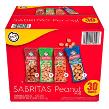 Sabritas peanut mix variety pack box with 30-count snack bags
