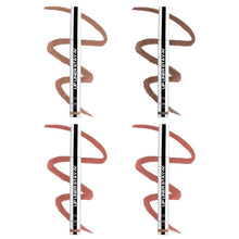 Lip liner set of four tubes with lip swatch lines in brown shades