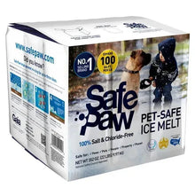 Pet-safe ice melt bag, 22 lb; side view shows product info text