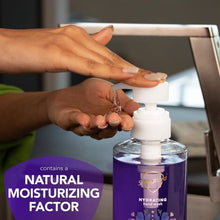 Safeguard hand wash bottle with pump; hands lathering, natural moisturizing factor text