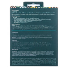 Baby care basics set packaging back panel with product instruction text