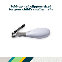 White fold-up infant nail clippers with protective casing