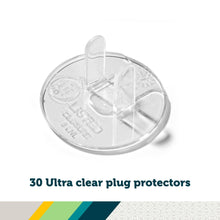 30 ultra clear plug protectors with round transparent safety caps