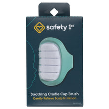 Safety 1st soothing cradle cap brush with aqua plastic handle and soft white bristles