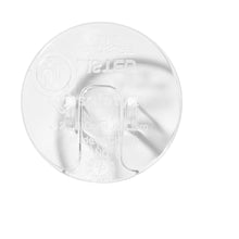 Clear plug protector disk with two-prong slots and safety insert