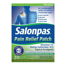 Salonpas pain relief patch small box with menthol 3% and methyl salicylate 10%