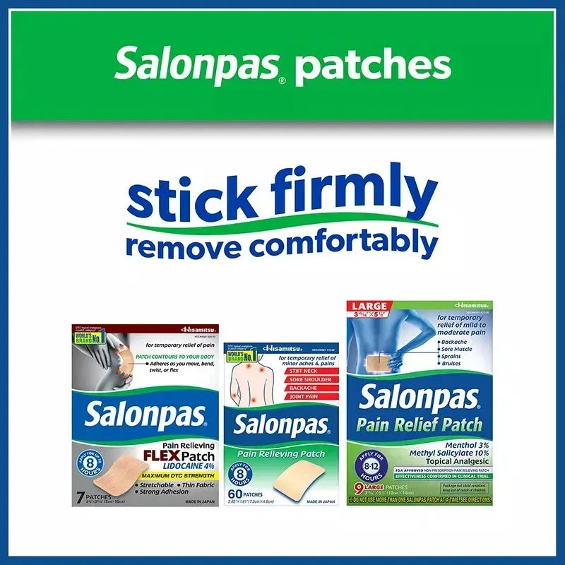 Salonpas Lidocaine 4% Pain Relieving Gel Patches, 15 Count