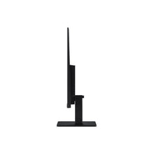 Black 27-inch flat-screen monitor with slim side profile and adjustable stand.