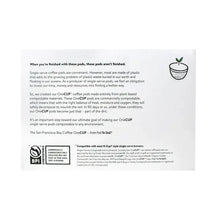 OneCup coffee pods box back with BPI compostable and brewer compatibility notes