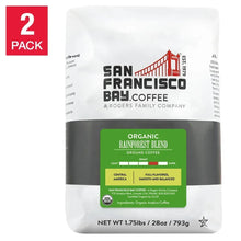 Ground coffee 2-pack bag, Organic Rainforest Blend, light-to-dark roast