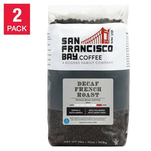 Decaf French roast whole bean coffee bag by San Francisco Bay