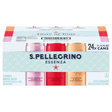 Sparkling water variety pack carton with 24-count label and four can flavors