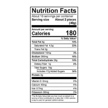 Nutrition Facts panel for dark chocolate sea salt caramel eggs