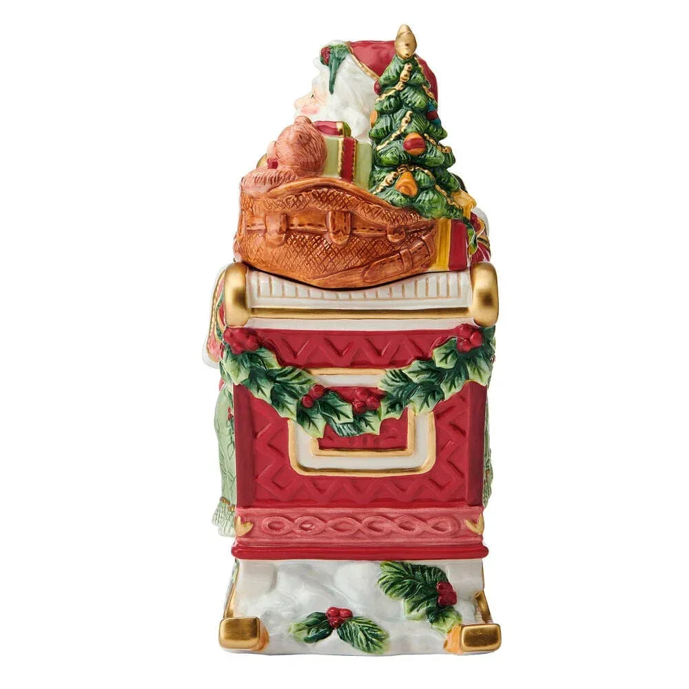 Santa Crimson Holiday Cookie Jar, 10 IN - USA MEGA SHOP