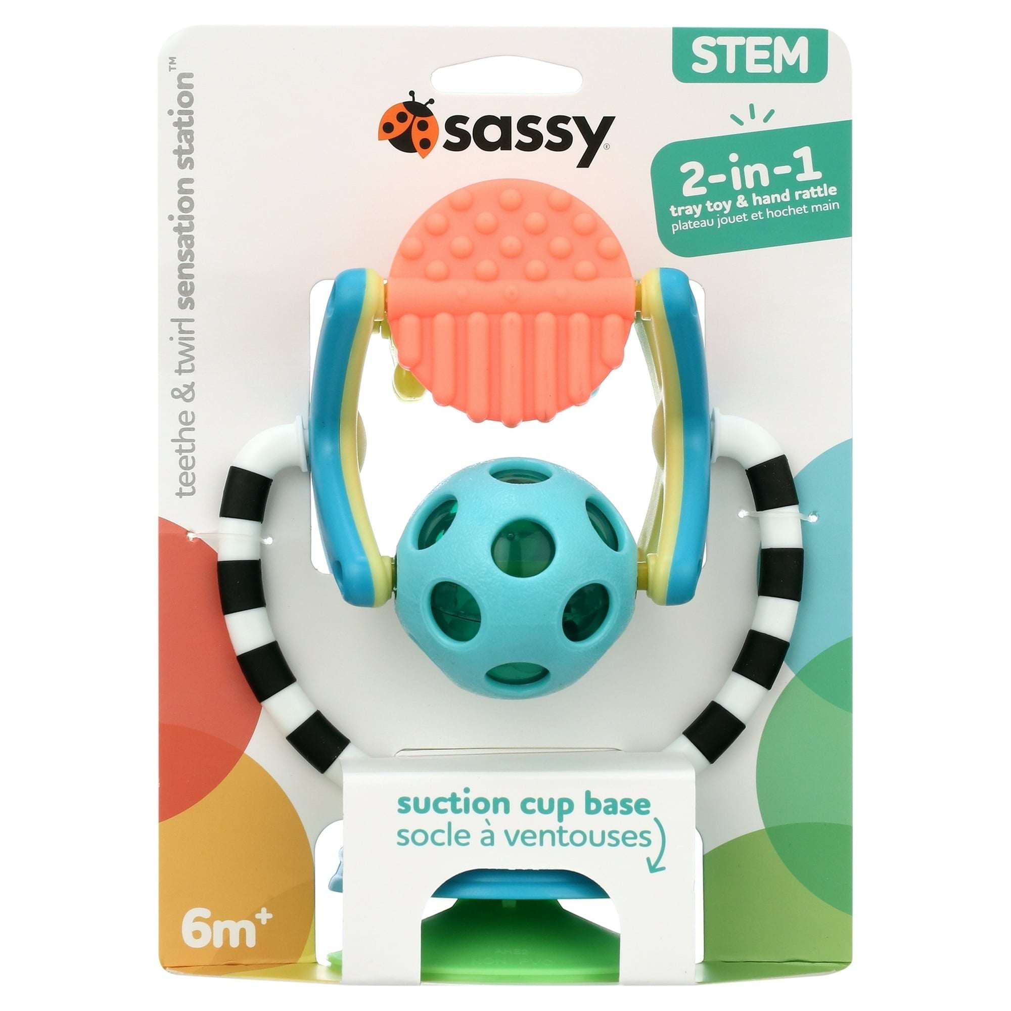 Sassy Developmental Toys, Teeth & Twirl, Sensation Station, Multi-Color, 6 Months+