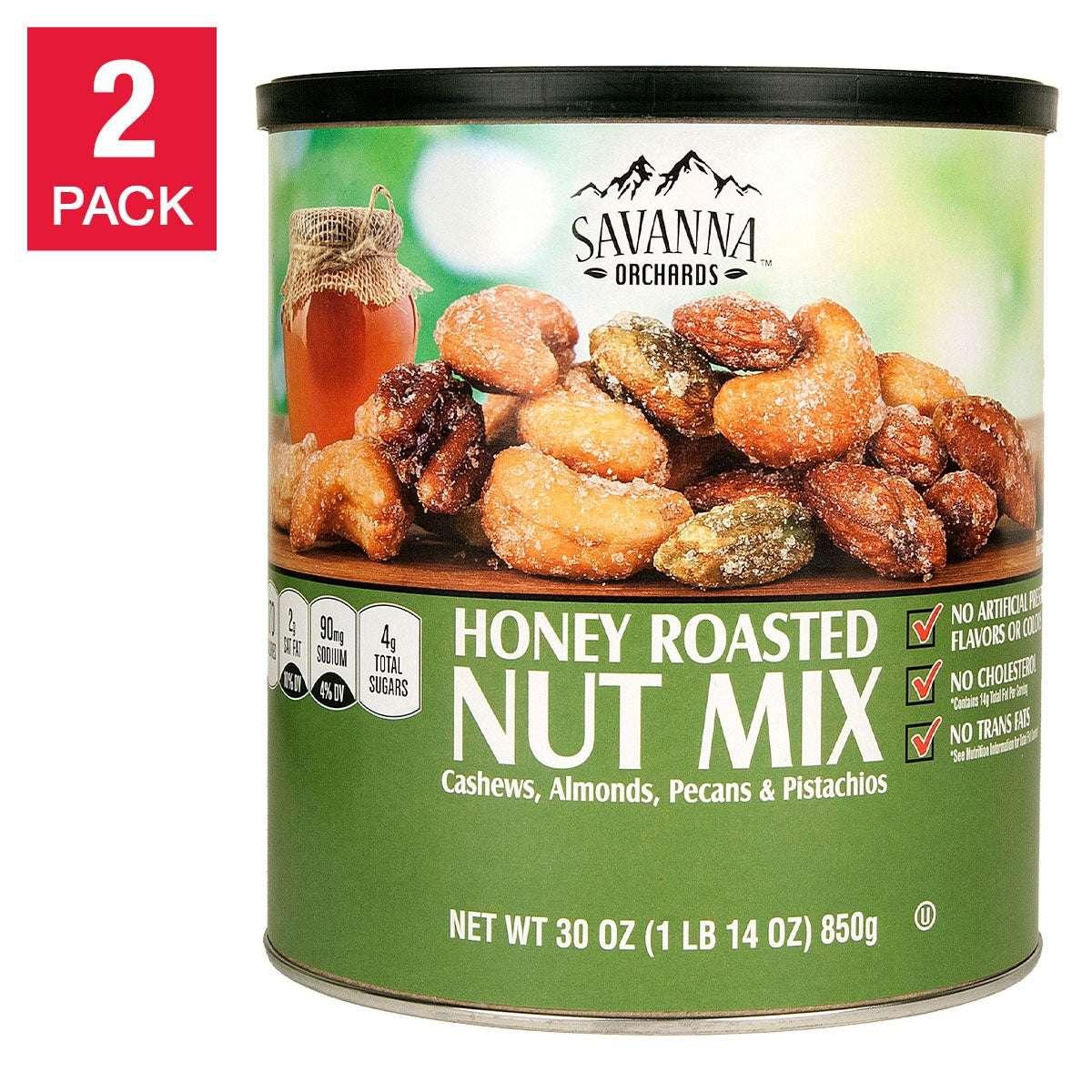 Savanna Orchards Honey Roasted Nut & Pistachios 30 oz, 2-pack - USA MEGA SHOP