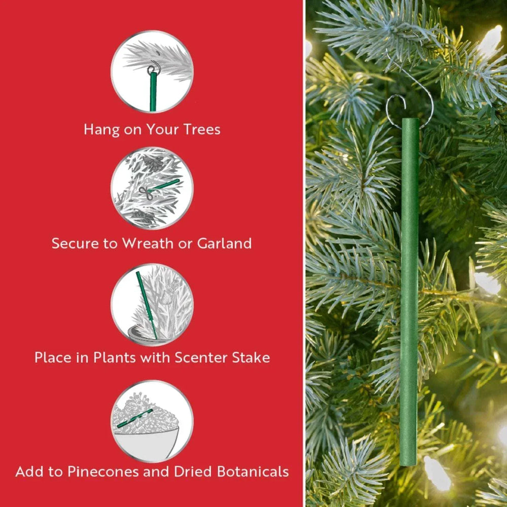 Scentsicles 3-Pack Scented Stick Ornaments - White Winter Fir, Snowberry Pine, and Icicles on Spruce - USA MEGA SHOP