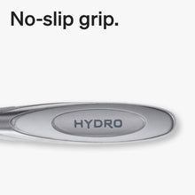 Schick Hydro razor handle with oval Hydro logo, no-slip style grip panel
