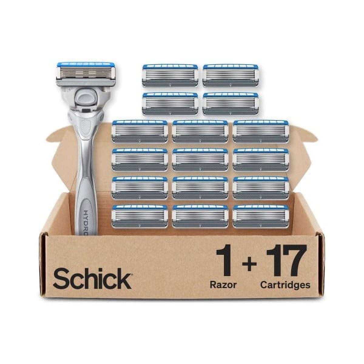 Schick Hydro Dry Skin Mens Razor Handle Plus 17 5-Blade Razor Cartridge Refills