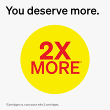 Promotional badge reading “2x MORE” for cartridge refills