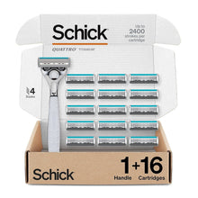 Men’s razor starter set with 16 cartridge refills in display box