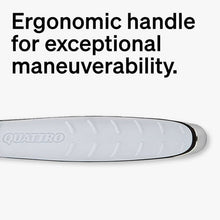 Ergonomic razor handle with textured grip for maneuverability