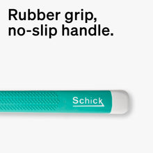 Disposable razor with textured non-slip grip and white-and-teal handle