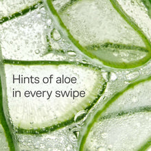 Lubricating aloe gel around razor blade area, with droplets