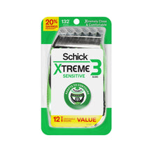 Disposable razor value pack with 12 razors, green and white Xtreme 3 branding